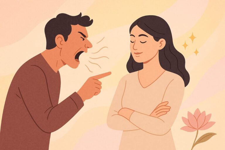 calm girl showing how to respond to insult